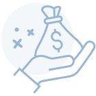 Icon illustration of a bag of money
