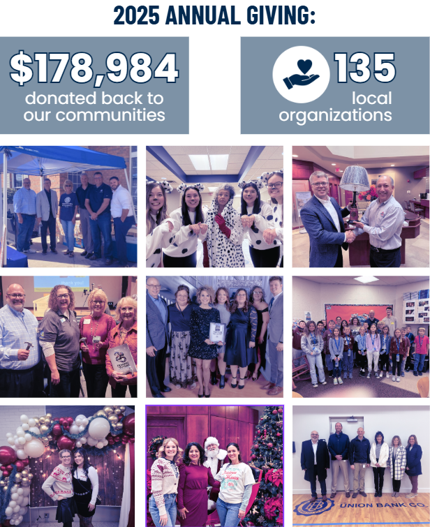 2025 annual giving collage of people gathered at various events. 