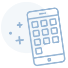 Icon illustration of a smartphone 